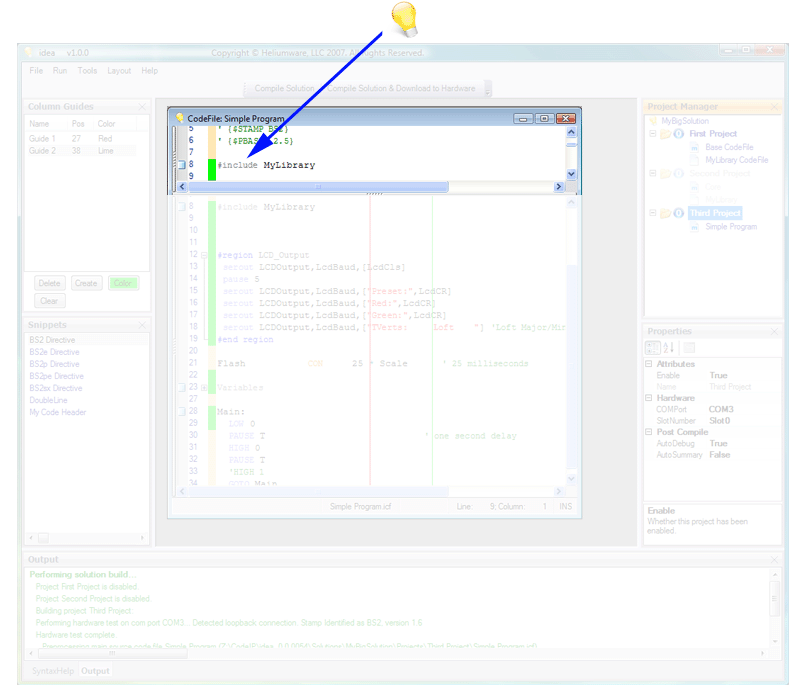 Features of the main user interface