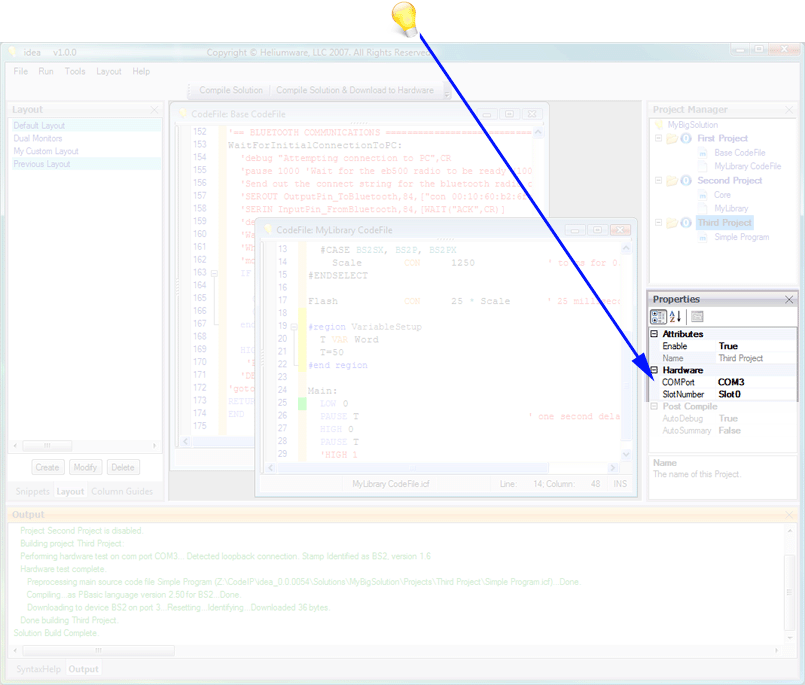 Features of the main user interface