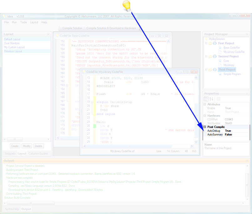 Features of the main user interface
